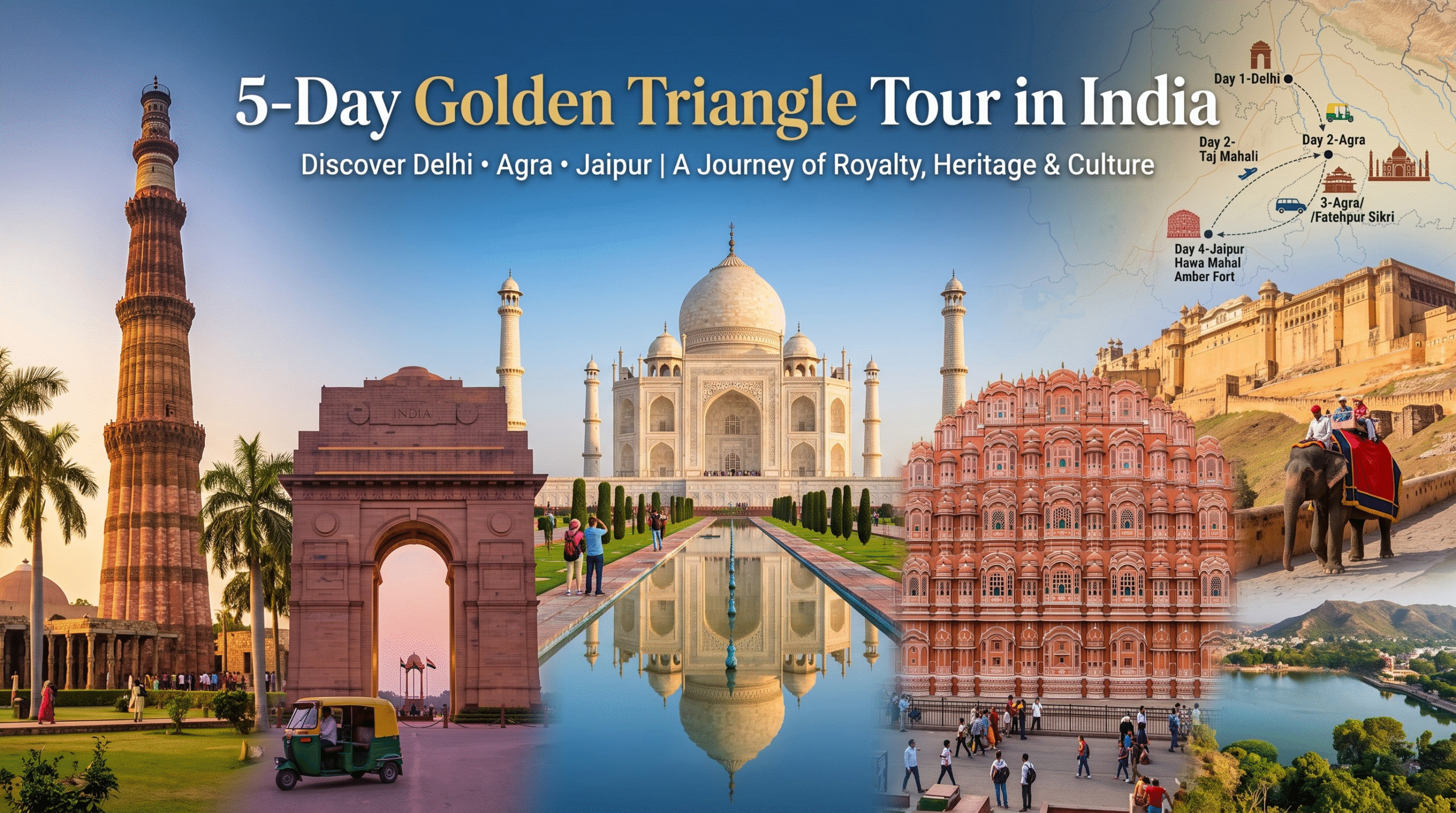 Taj Mahal sunrise view Golden Triangle tour