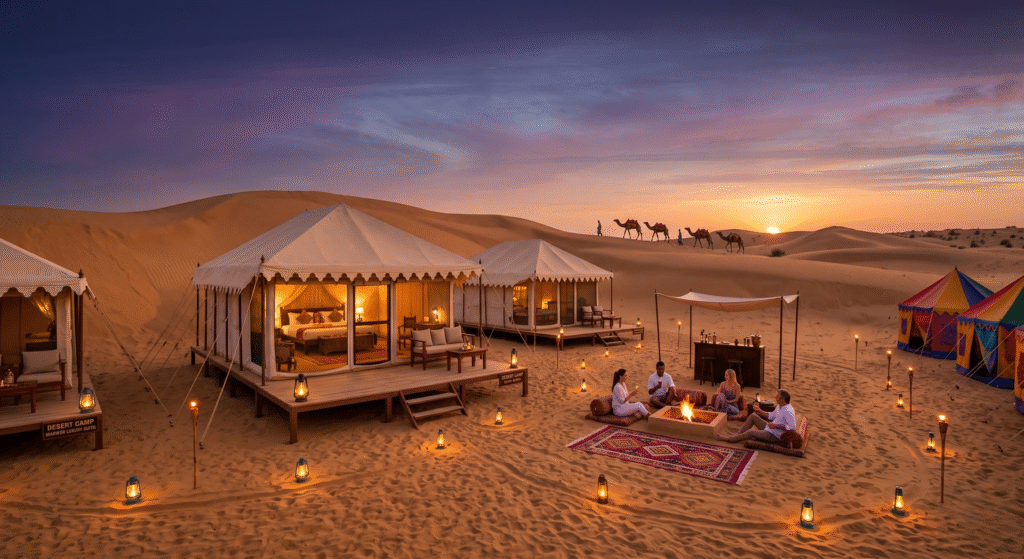 night campaign in sam sand dune desert