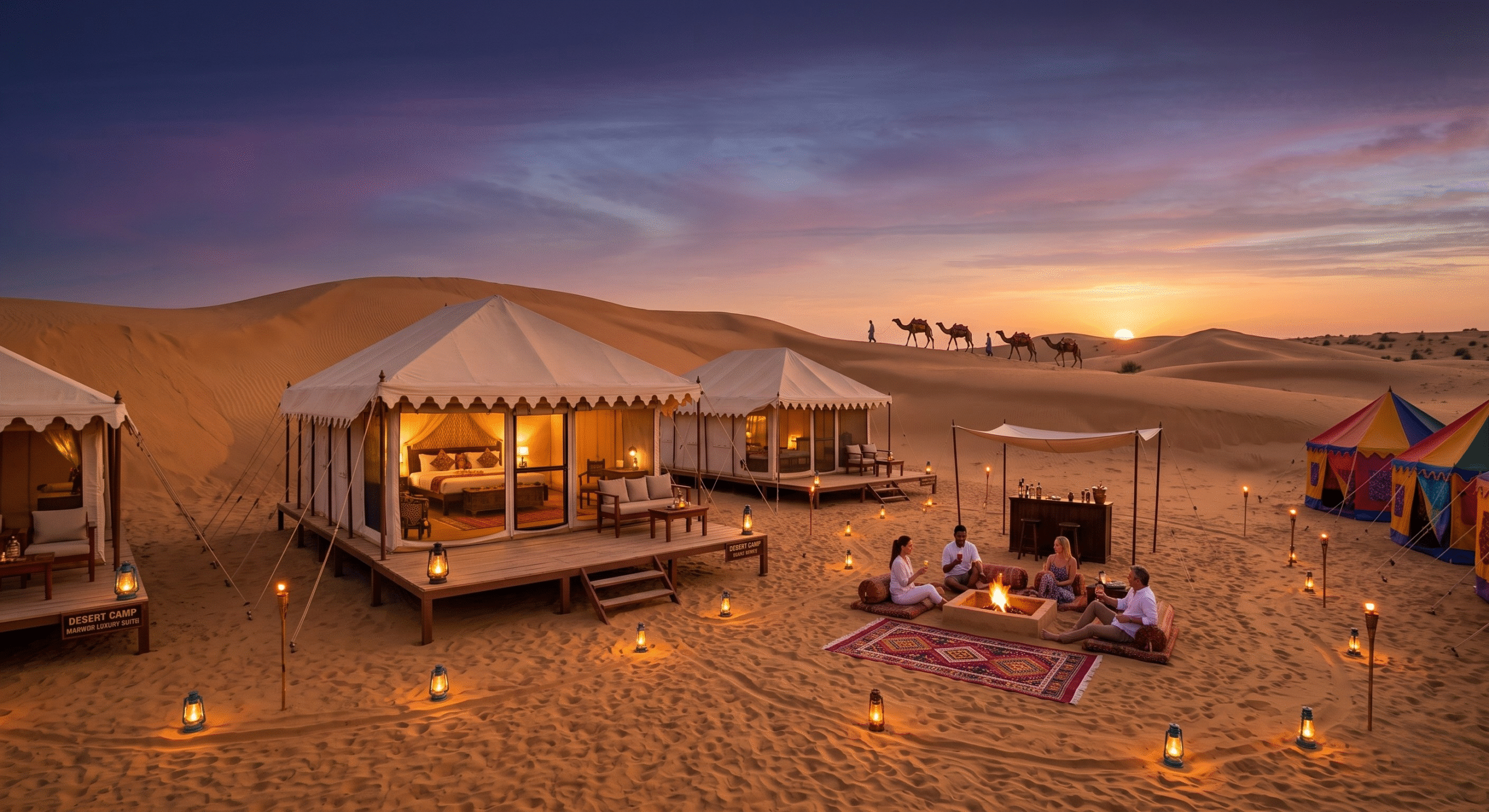 night campaign in sam sand dune desert